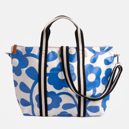 Caroline Gardener Blue Floral Coated Weekend Bag - Image 2