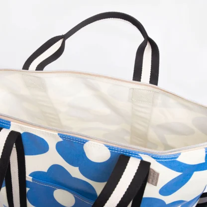 Caroline Gardener Blue Floral Coated Weekend Bag - Image 3