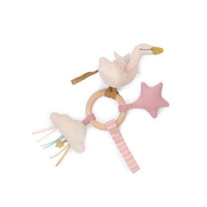 Moulin Roty Swan Wooden Ring Rattle La Petite Ecole de Danse