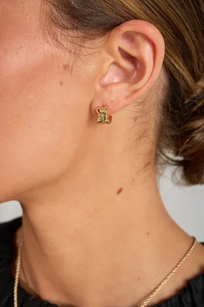 Tutti & Co Ripple Earrings Gold (EA678G)