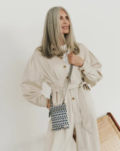 Roka Chelsea Recycled X Small Cross Body Bag Denim Rain - Image 7