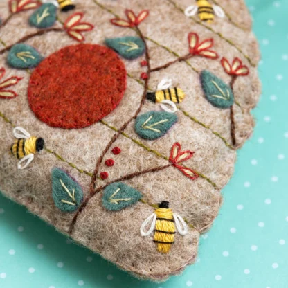 Corinne Lapierre Wool Mix Felt Craft Kit Embroidered Beehive - Image 5