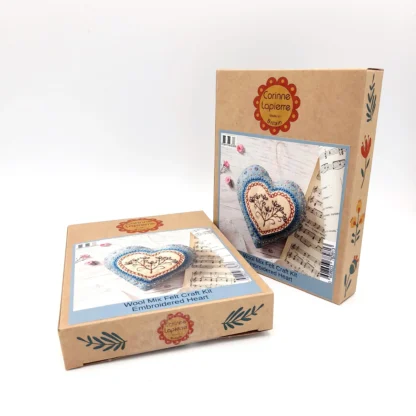 Corinne Lapierre Wool Mix Felt Craft Kit Embroidered Heart - Image 5