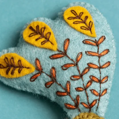 Corinne Lapierre Wool Mix Felt Craft Kit Folk Embroidered Peacock - Image 4