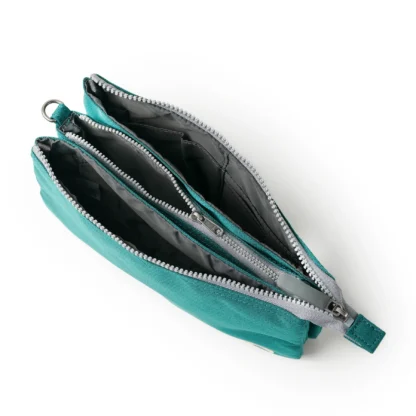 Roka Carnaby XL Recycled Canvas Crossbody Bag Teal - Image 4