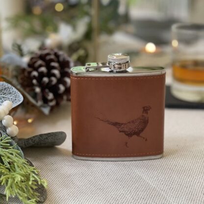 Selbrae House at Gifted Boston Spa - Hip Flask - Pheaseant Front