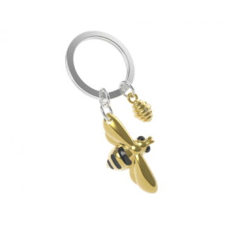Metalmorphose - Gold and Black Bee and Honey Keyring