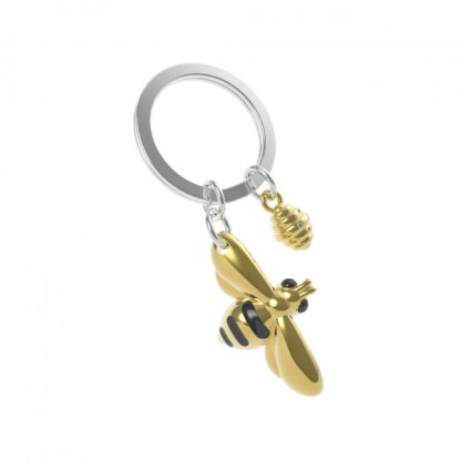 Metalmorphose - Gold and Black Bee and Honey Keyring