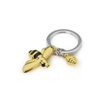 Metalmorphose - Gold and Black Bee and Honey Keyring - Image 2