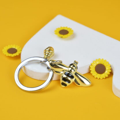 Metalmorphose - Gold and Black Bee and Honey Keyring - Image 3