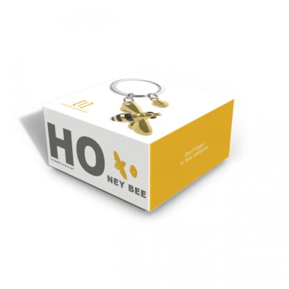 Metalmorphose - Gold and Black Bee and Honey Keyring - Image 4