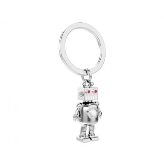 Metalmorphose - Silver Robot with Red Eyes Keyring