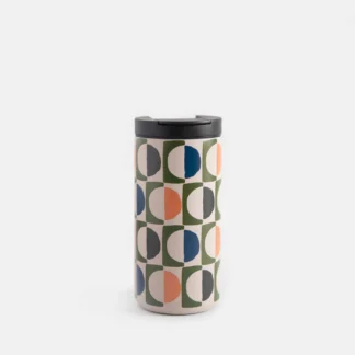 Caroline Gardener Geo Circles Stainless Steel Travel Mug