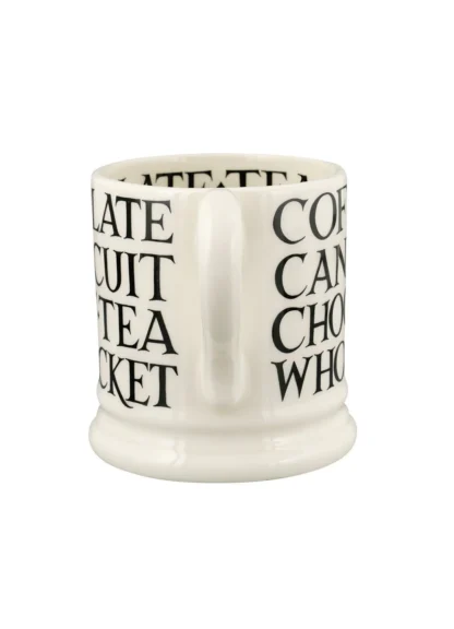 Emma Bridgewater Black Toast All Over Writing 1/2 Pint Mug - Image 4