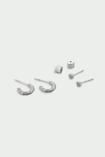 Tutti & Co Quartz Earring Set Silver - Image 2