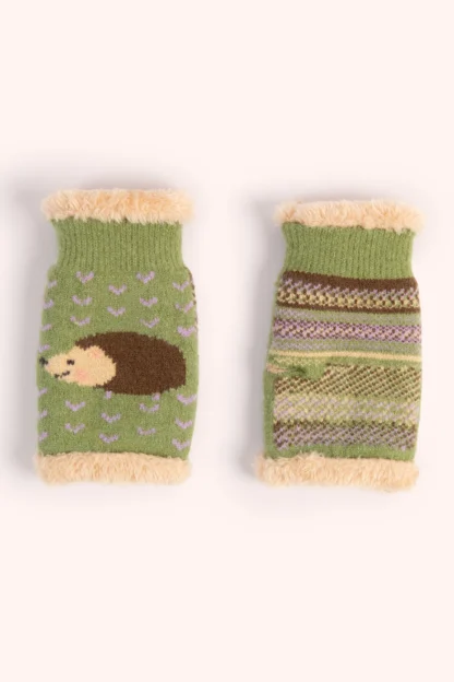 Powder Hedgehog Wrist Warmers Sage - Image 3