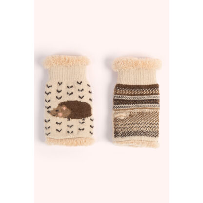 Powder Hedgehog Wrist Warmers Cream - Image 3