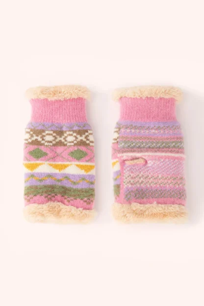 Powder Kayla Fair Isle Wrist Warmers Pastel - Image 2
