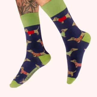 Powder at Gifted Boston Spa - Mens Sock Sausage Dog Navy