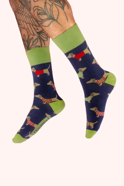 Powder at Gifted Boston Spa - Mens Sock Sausage Dog Navy