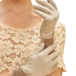 Powder Audrey Faux Suede Gloves Stone