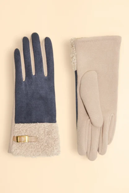 Powder Audrey Faux Suede Gloves Denim - Image 3