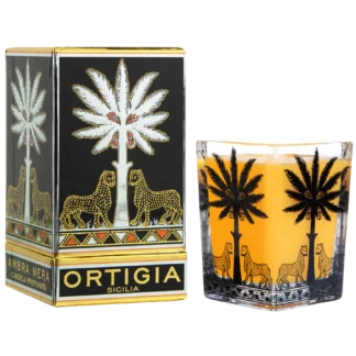 Ortigia Sicilia Ambra Nera Large Square Candle Boxed