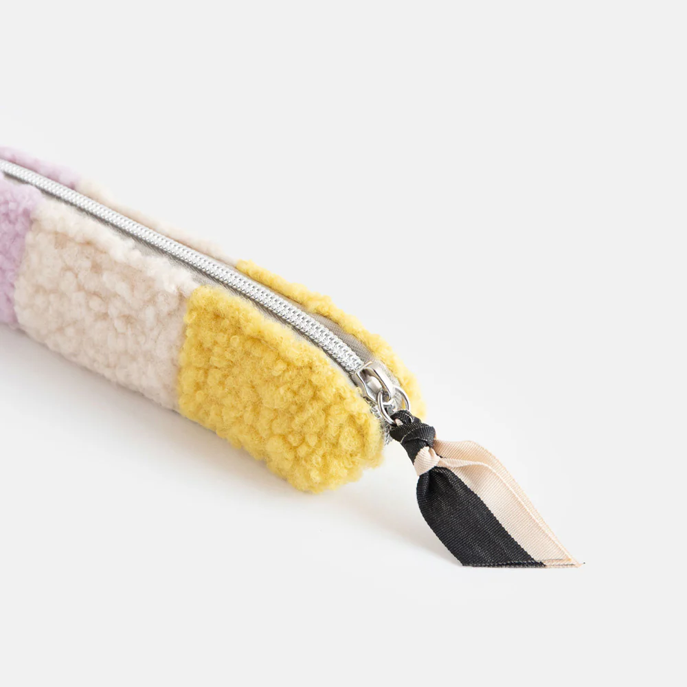 Caroline Gardner Multi Stripe Borg Pencil Case - Image 2