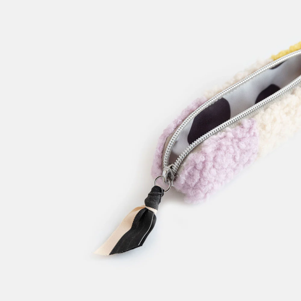 Caroline Gardner Multi Stripe Borg Pencil Case - Image 4