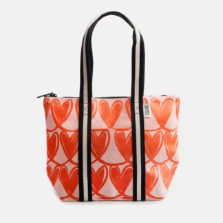 Caroline Gardner at Gifted Boston Spa - Pink Orange Looped Hearts Overnight Bag