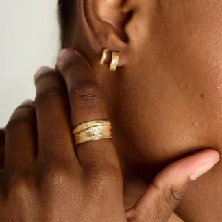 Tutti & Co Contour Ring Set Gold Medium