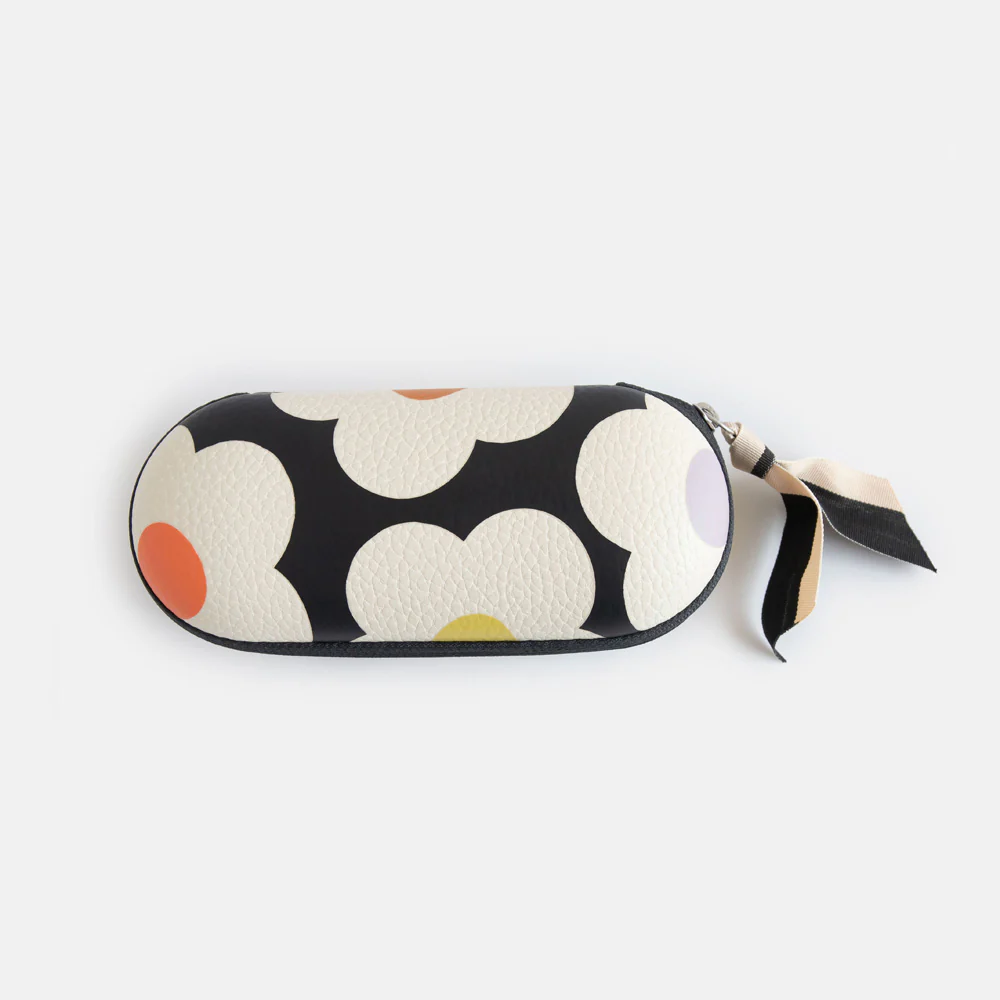 Caroline Gardner Multi Flower Charcoal Zip Around Glasses Case