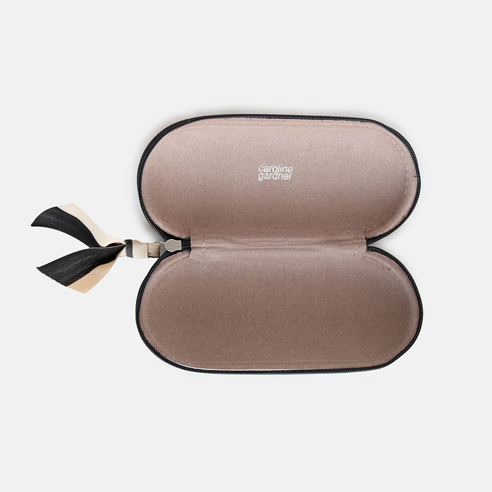 Caroline Gardner Multi Flower Charcoal Zip Around Glasses Case - Image 3