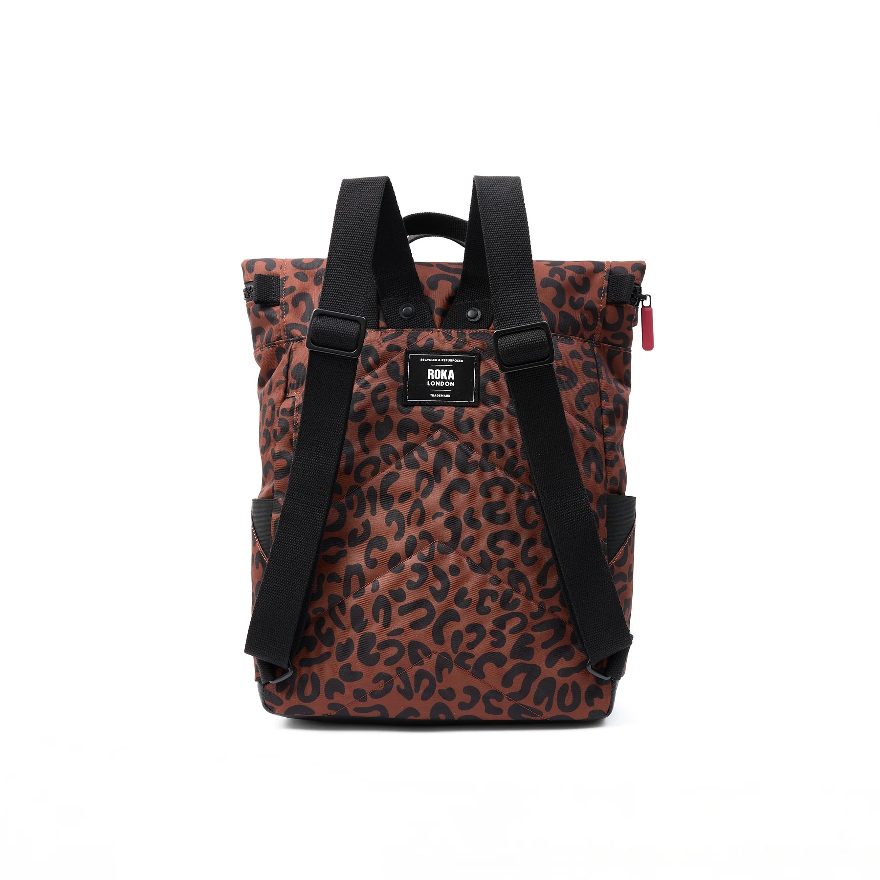Roka Canfield B Recycled Nylon Backpack Medium Leopard - Image 4