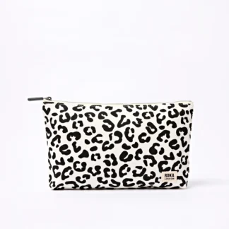 Roka Maida Vale Pouch Medium in Summer Leopard Cotton Canvas