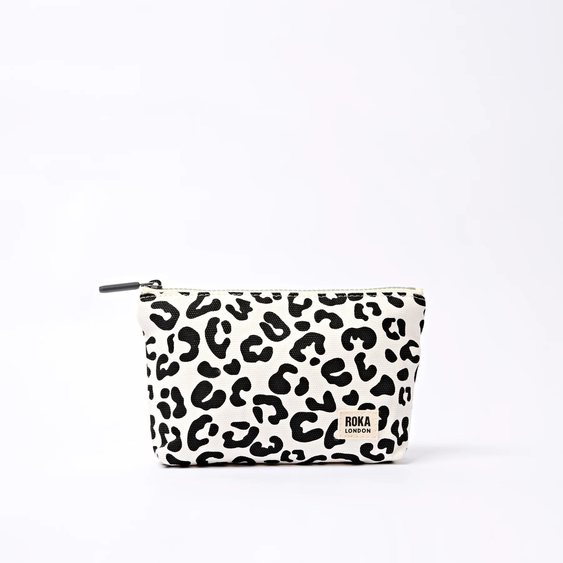 Roka Maida Vale Pouch Small in Summer Leopard Cotton Canvas