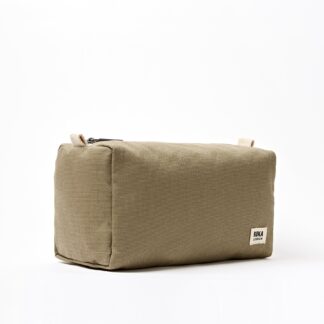 Roka Mayfair Wash Bag in Taupe Cotton Canvas