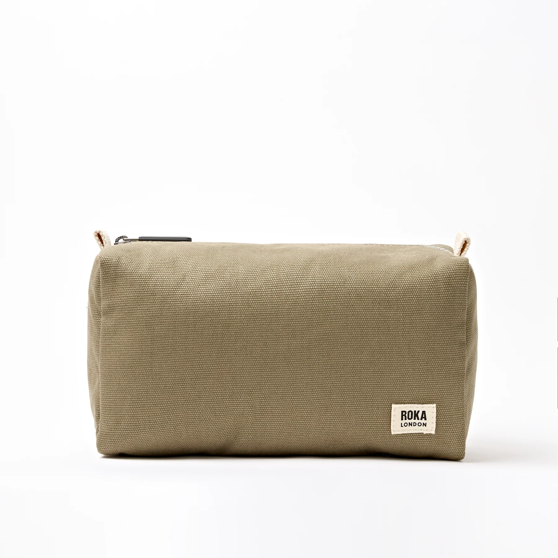 Roka Mayfair Wash Bag in Taupe Cotton Canvas - Image 3