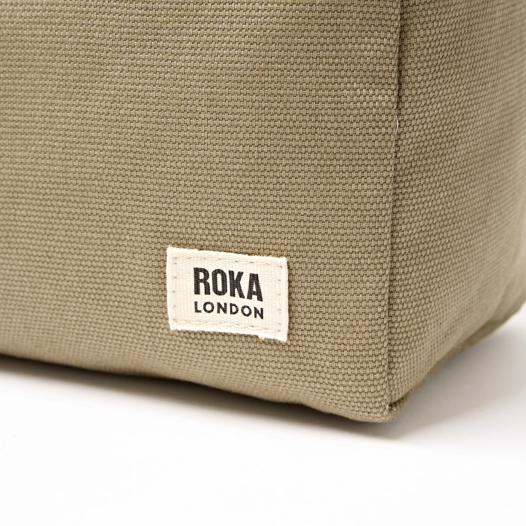 Roka Mayfair Wash Bag in Taupe Cotton Canvas - Image 8