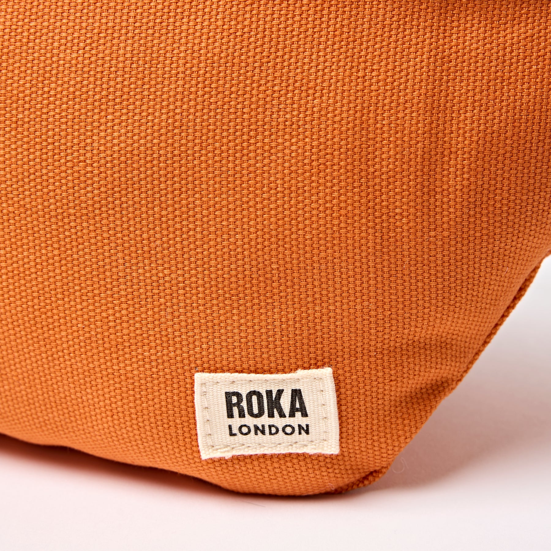 Roka Mill Hill Crossbody Bag in Burnt Orange Cotton Canvas - Image 8