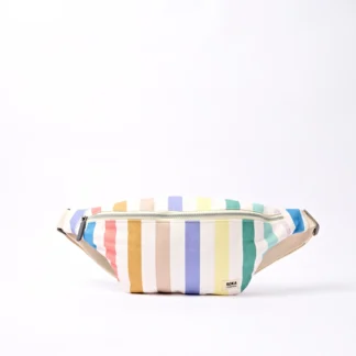 Roka Mill Hill Crossbody Bag in Pastel Multi Stripe Cotton Canvas