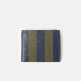 Caroline Gardner Khaki Navy Stripe Billfold Wallet