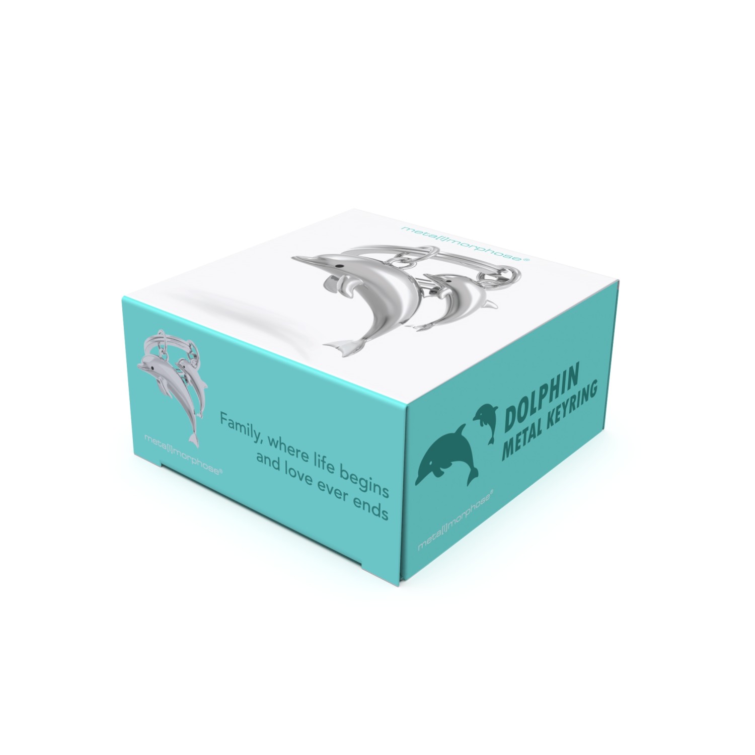 Metalmorphose - Silver Dolphin and Baby Keyring - Image 5