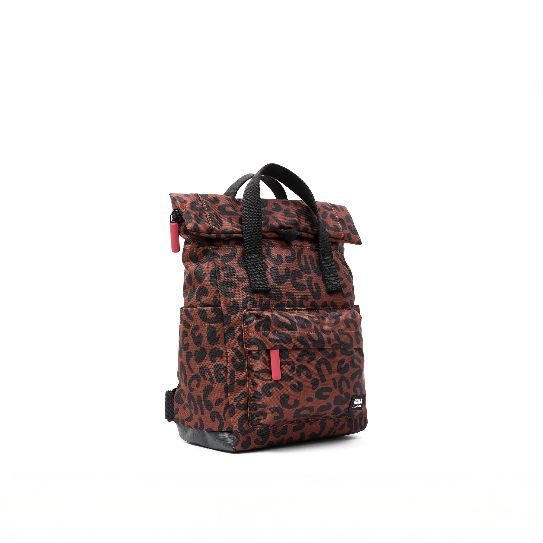Roka Canfield B Recycled Nylon Backpack Small Scarlet Leopard - Image 4