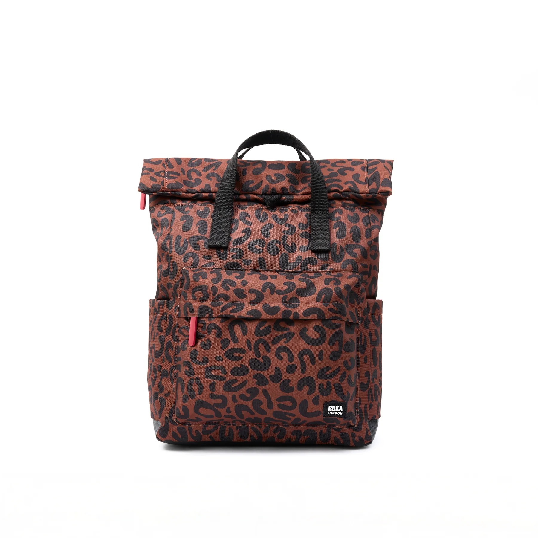 Roka Canfield B Recycled Nylon Backpack Small Scarlet Leopard - Image 5