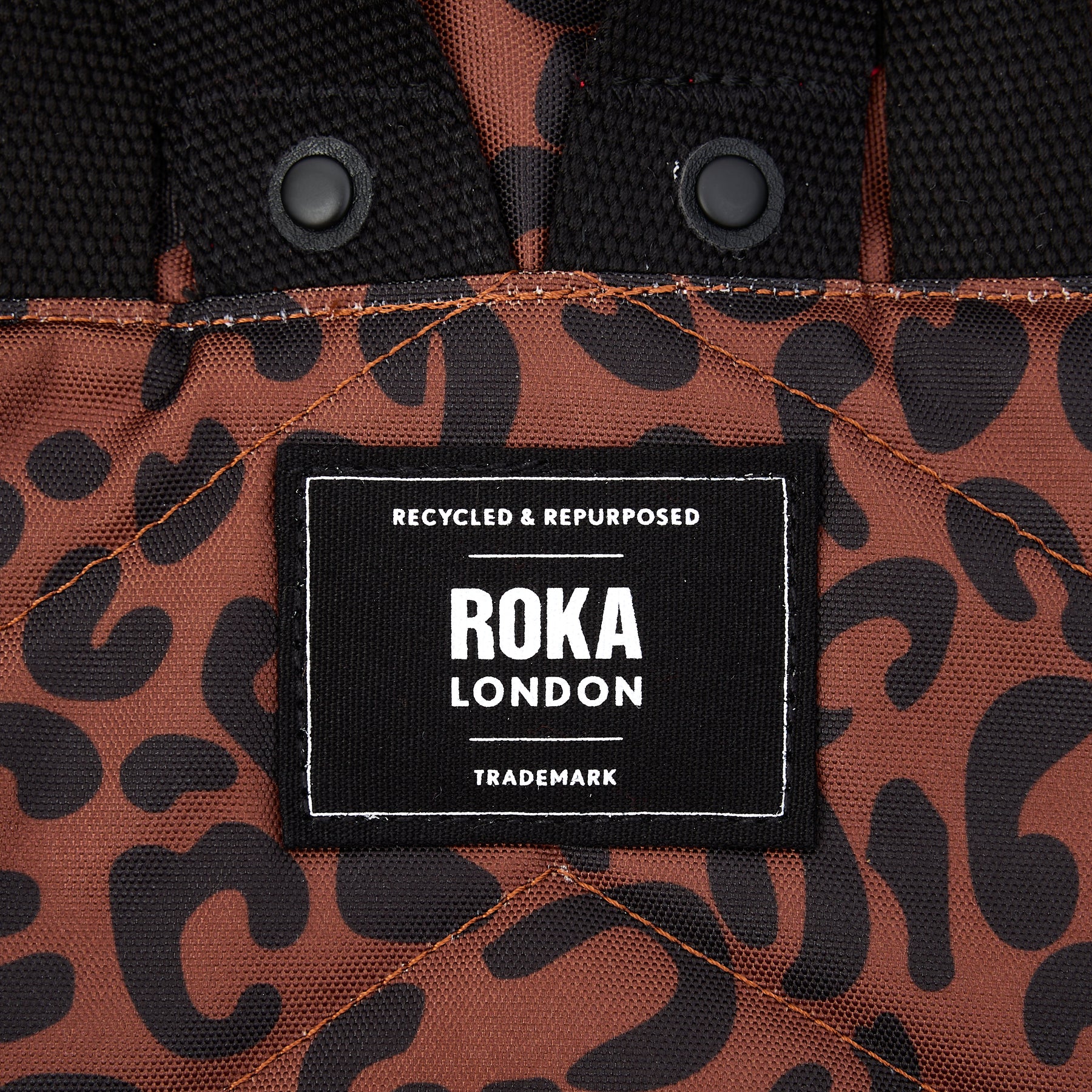 Roka Canfield B Recycled Nylon Backpack Small Scarlet Leopard - Image 8
