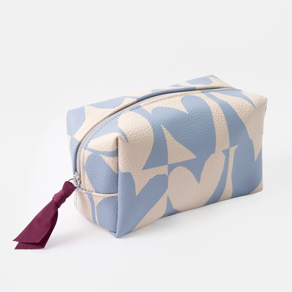 Caroline Gardner at Gifted Boston Spa - Blue Checkmate Hearts Cube Cosmetic Bag