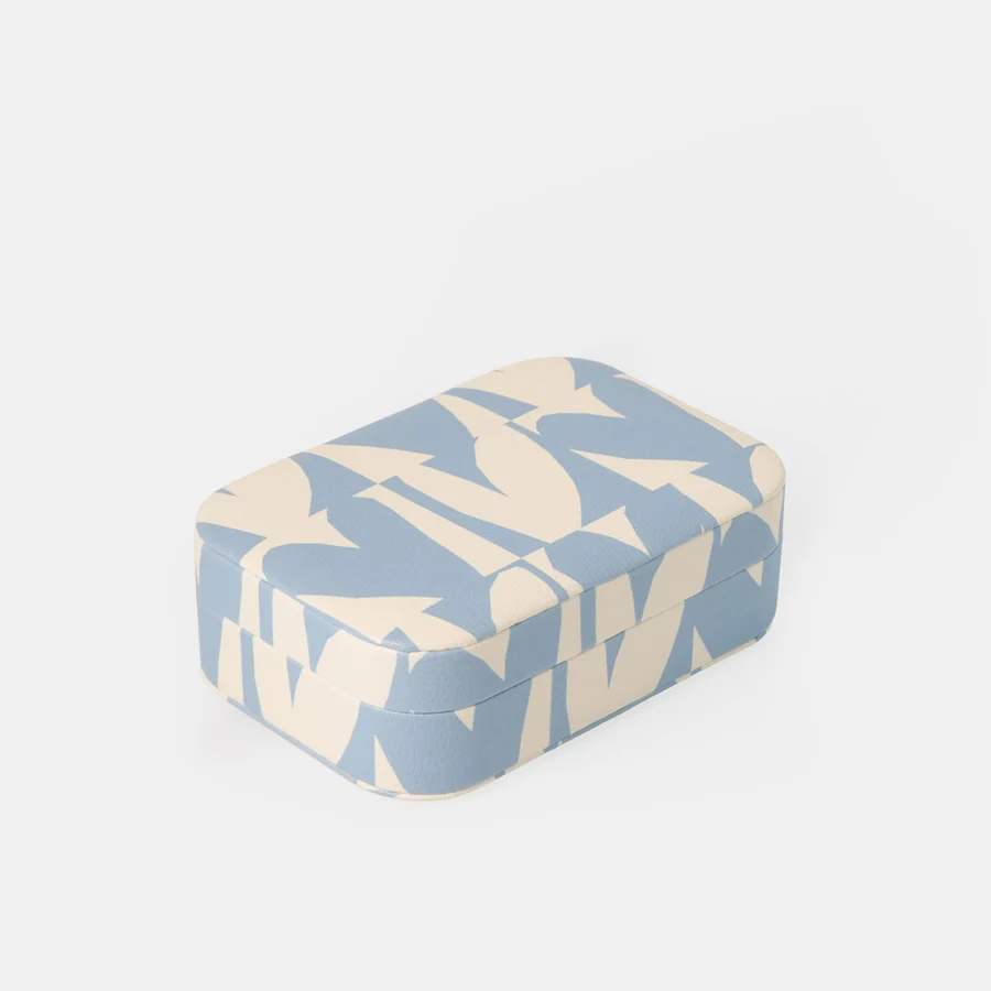 Caroline Gardner at Gifted Boston Spa - Blue Checkmate Hearts Jewellery Box