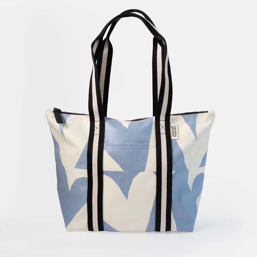 Caroline Gardner Blue Checkmate Hearts Overnight Bag - Image 2