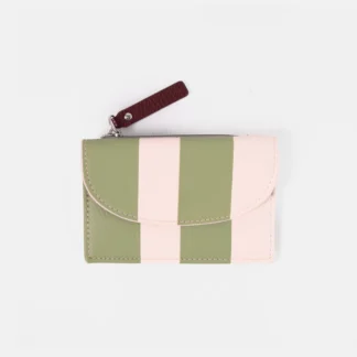 Caroline Gardner at Gifted Boston Spa - Pink and Green Multi Stripe Cardholder Purse